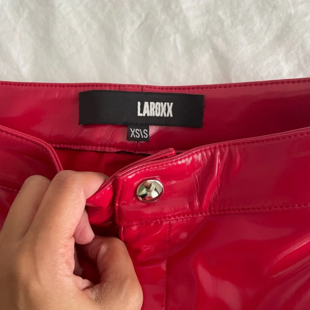 LA Roxx High Waist Red PVC Vinyl Pants | XS/S | Statement Festival & Rave Pants